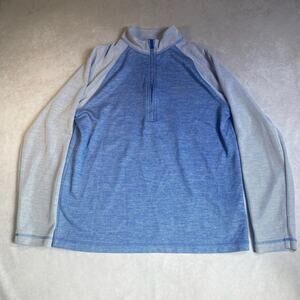 VINEYARD VINES Mens Medium Blue Quarter Zip Long Sleeve Lightweight Shirt